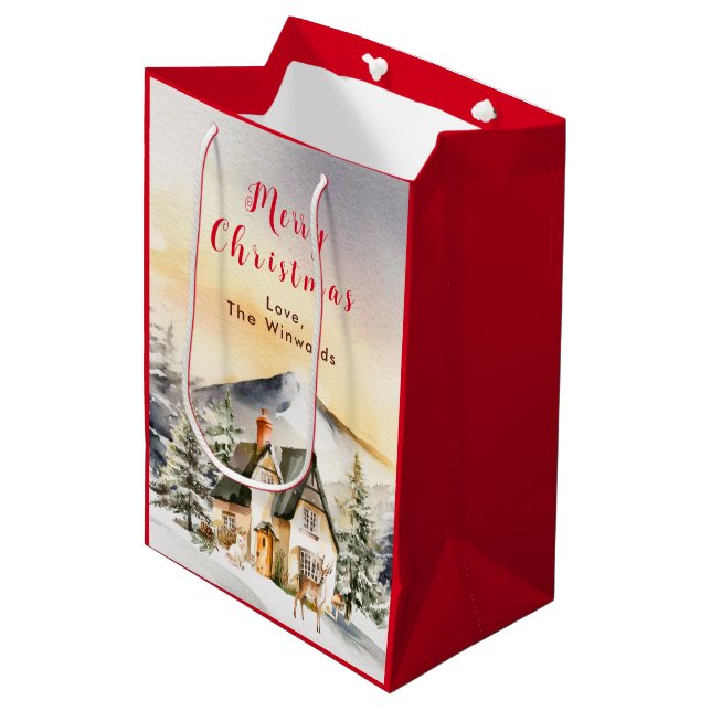 Vinterstuga Glad jul (Framsidan Vinklad)