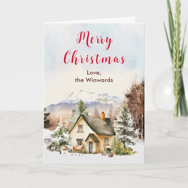 Vinterstuga God Jul Helgkort (Framsida)