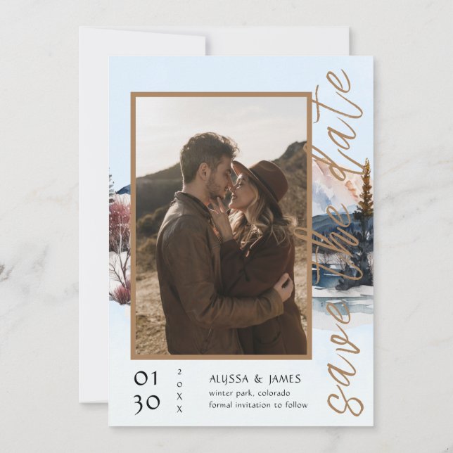 Vinterstuga i bergen Äventyret Börjar Inbjudningar (Baksida)