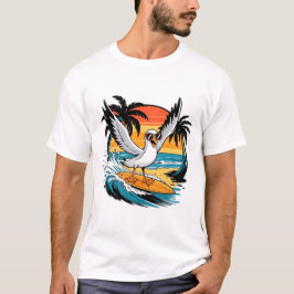 VinterSurfande Måse, Måsen Surfar T Shirt