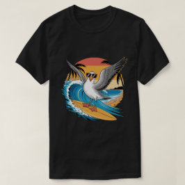 VinterSurfande Måse, Rolig Måse som Surfar T Shirt