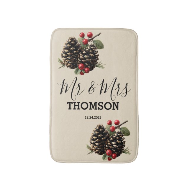 Vintertallkottar & Bär Familj Kuddfodral Badrumsmatta (Framsidan (Vertikal))