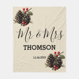 Vintertallkottar & Bär Familj Kuddfodral Fleecefilt