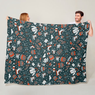 Vintertema mönster Fleece Blanket