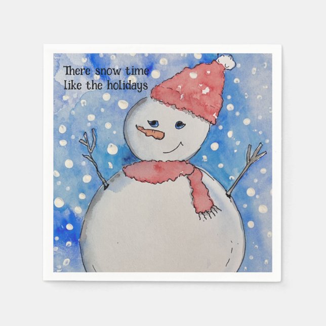 Vintertema Pappra Napkins, Standard Cocktail Pappersservett (Framsidan)