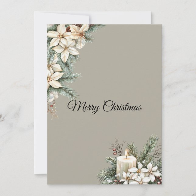 Vintertemabeige Julkort (Framsida)