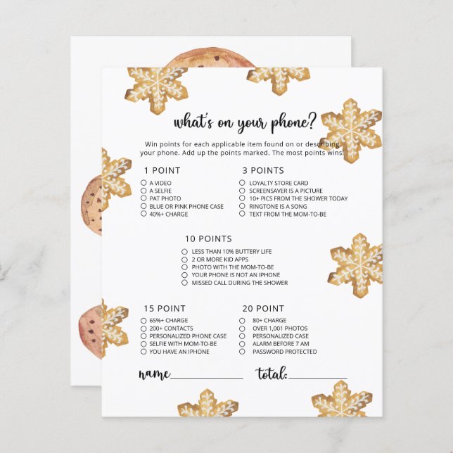 Vinterteman för vad som finns i ditt mobila spel (Fram/baksida)