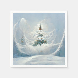 Vintertemat papper napkin för party. pappersservett