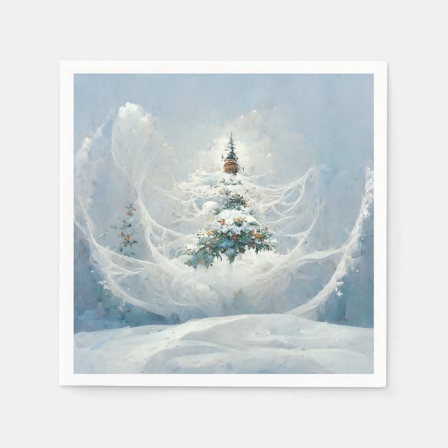 Vintertemat papper napkin för party. pappersservett (Framsidan)