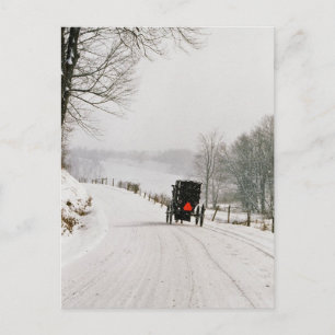 Vintertid i Amish Land-vykort Vykort