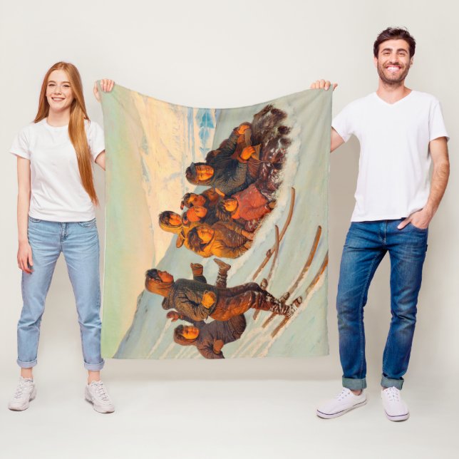 Vintertid i Grönland Rasmussen 1875  Fleecefilt (På plats)