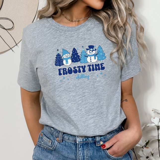 Vintertid Julgranar och Snögubbar för frostighet T Shirt (Skapare uppladdad)