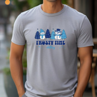 Vintertid Julgranar och Snögubbar för frostighet T Shirt