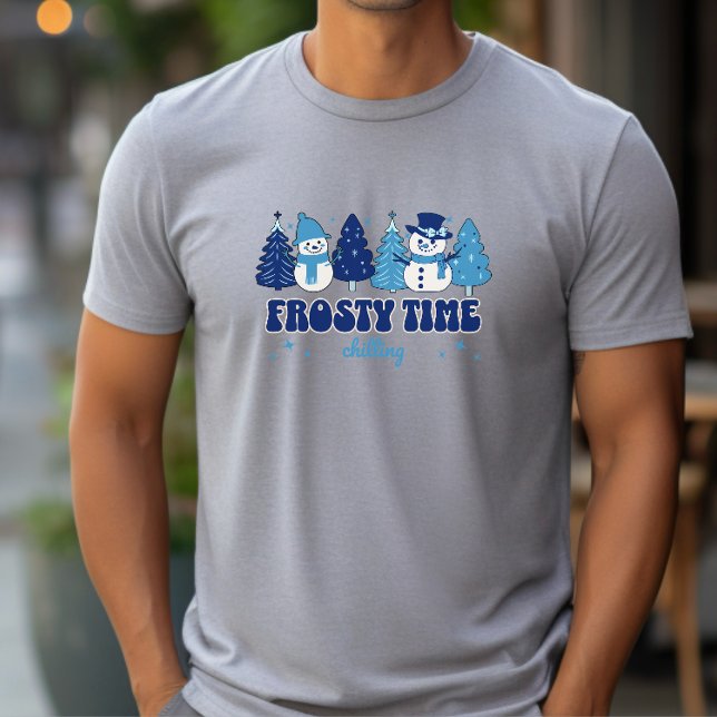 Vintertid Julgranar och Snögubbar för frostighet T Shirt (Skapare uppladdad)