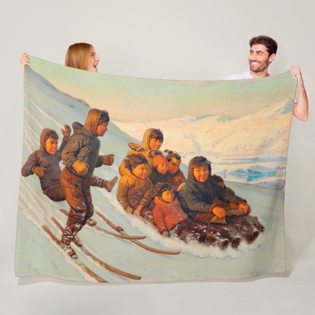 vintertid på Grönland Rasmussen 1875 Fleecefilt (På plats)