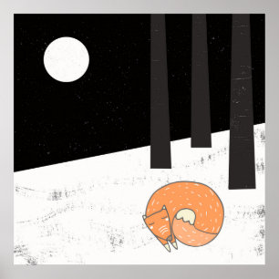 Vintertid - Vingerfox - Illustration Poster