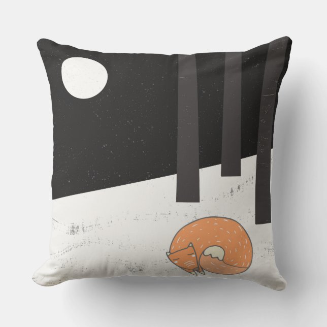 Vintertid - Vingerfox - Illustration Utomhuskudde (Framsida)