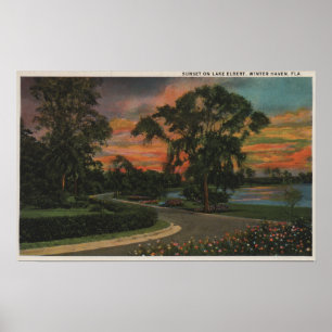 Vintertillflyktsort, Florida - solnedgången Poster