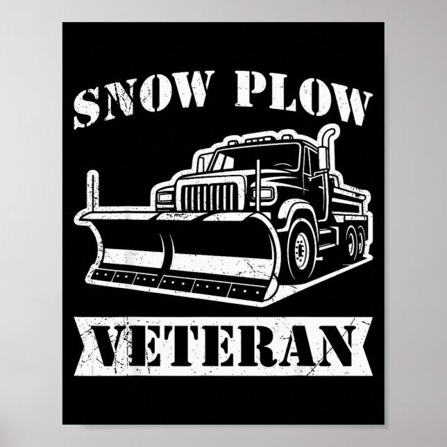 Vintertjänst Snöplog Veteran Pensionerad Rolig Snö Poster (Framsidan)