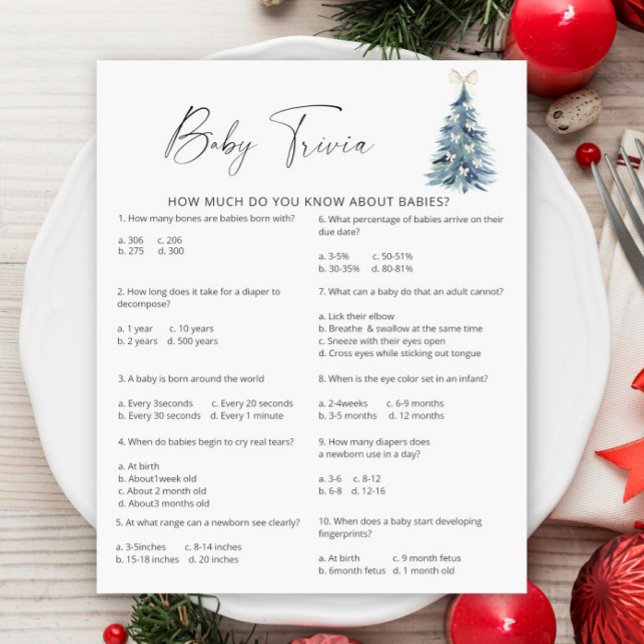 Vinterträd Baby Trivia | Baby Shower Spel (Skapare uppladdad)