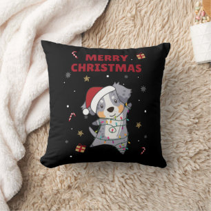Vintertråd för australian shepherd God jul P Kudde