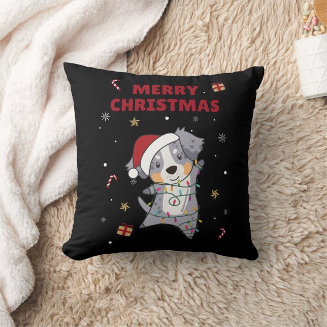 Vintertråd för australian shepherd God jul P Kudde (Filt)