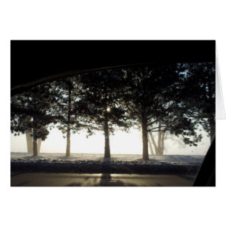 Vinterträd från bilen hälsningskort