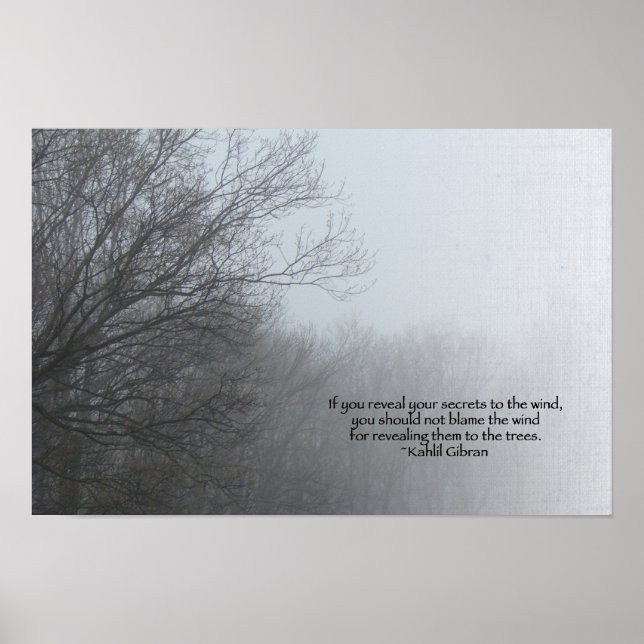 Vinterträd i dimma - Khalil Gibran-citat Poster (Framsidan)