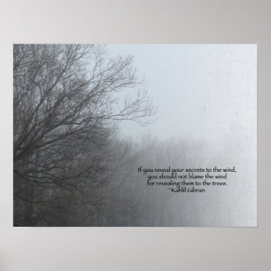 Vinterträd i dimma - Khalil Gibran citationstecke Poster