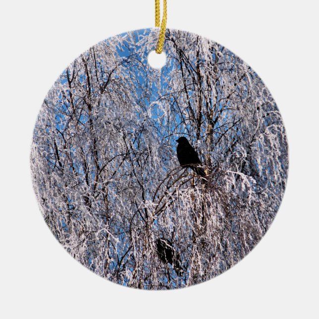 VINTERTRÄD JULGRANSPRYDNAD KERAMIK (Framsidan)