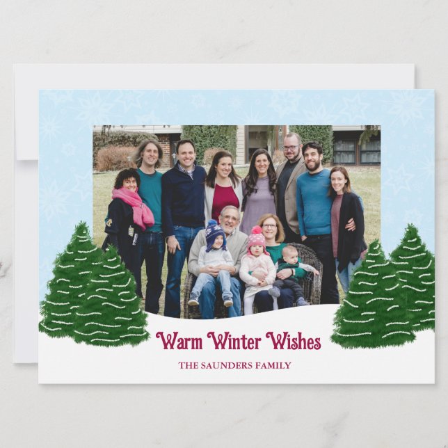 Vinterträd Vinterscen Högtidskort Julkort (Framsida)
