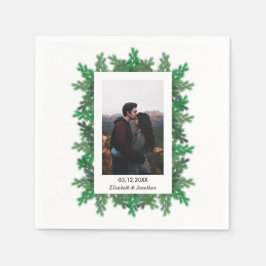 Vinterträdgrenar Foto Bröllop Pappersservett