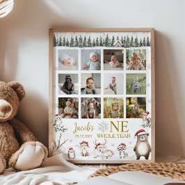 Vinterträdsdjur - första året Fotomilstolpe Poster