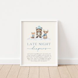 Vinterträdsdjur Sent Nattblöjspel Poster