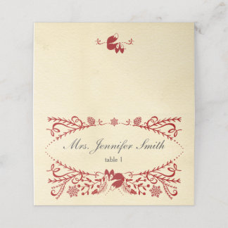 Vinterträdsmark Sleeping Fox jul Placeringskort