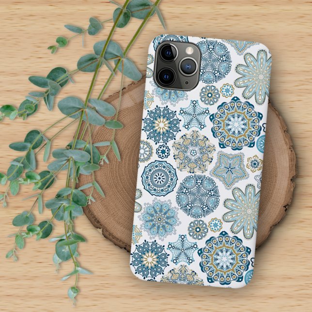 Vinterturkos Teal Blue Mandala Art Mönster (Skapare uppladdad)