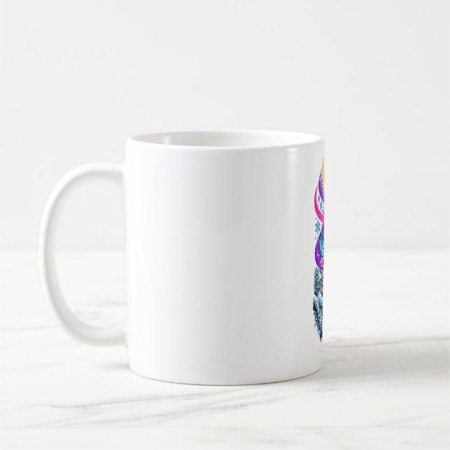 Vinteruggla Snöfall Konst Kaffemugg (Vänster)