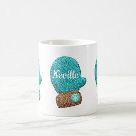 Vinterullsöta snöflummior kaffemugg