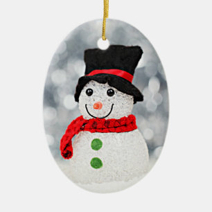 Vinterunderlandsnögubbe Julgransprydnad Keramik