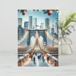 Vinterundret. Brooklyn Bridge - New York Julkort