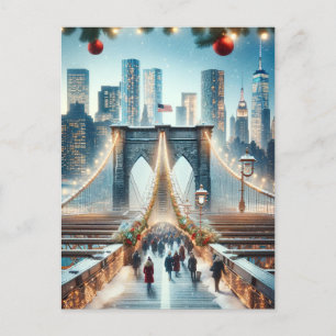 Vinterundret. Brooklyn Bridge - New York Vykort