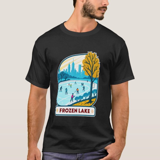 Vinterundret Frusen Sjø Hockey T Shirt (Framsida)