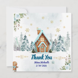 Vinterundret Gingerbread Baby Shower Tack Kort
