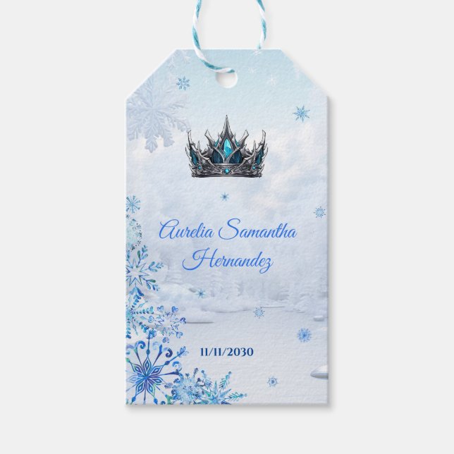 Vinterundret Quinceañera Minnessak Presentetikett (Framsidan)