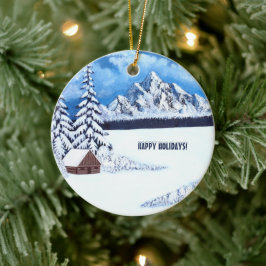 Vinterundret Runt Julgransprydnad Keramik
