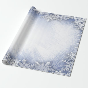 Vinterundret,Snöflingor Blå Högtid Presentpapper