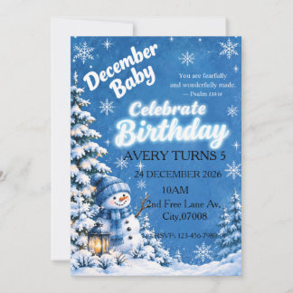 Vinterundrets födelsedagsinbjudan | Snöblå Inbjudningar