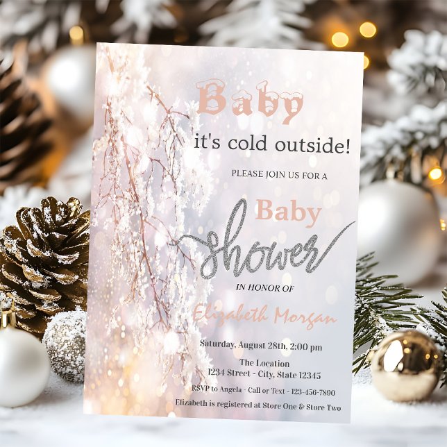 Vinterundrets grenar Baby Shower  Inbjudningar (Skapare uppladdad)