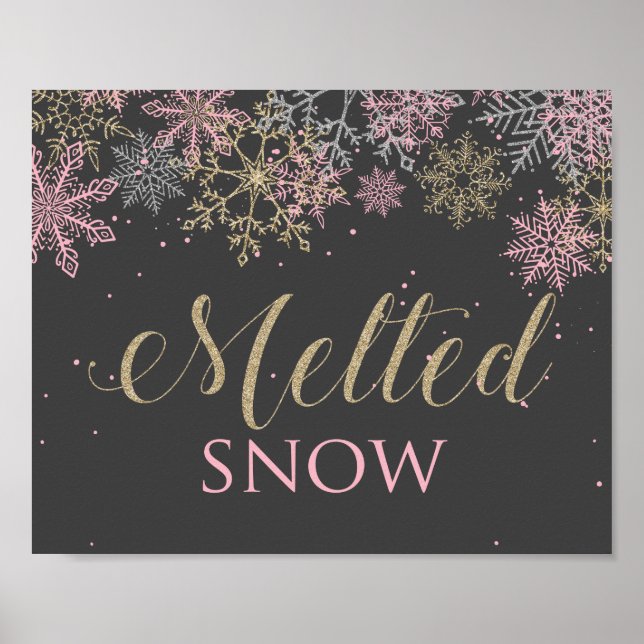 Vinterundrets smälta snö-skylt poster (Framsidan)