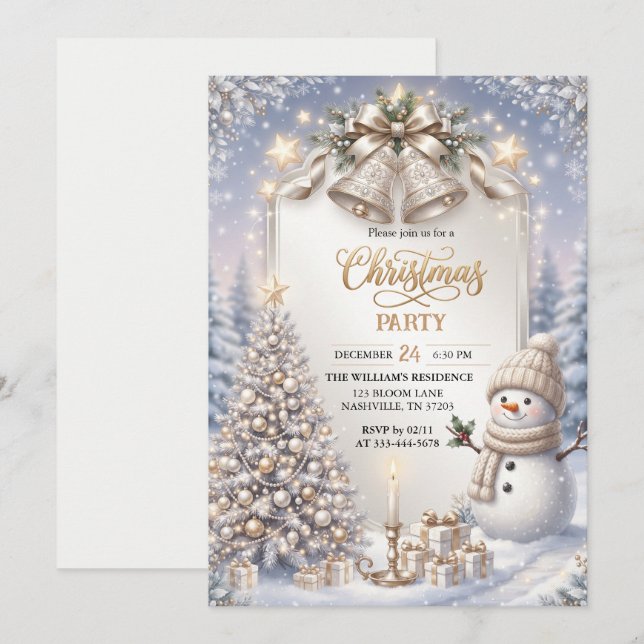 Vinterundrets Snemann Julfest Inbjudan (Fram/baksida)